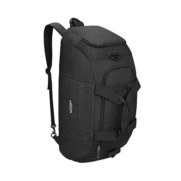 G4Free 70L Large 3-Way Duffle Backpack Gym Bag with Shoe Compartment Lightweight Waterproof Foldable Sports Duffel Bag Travel Backpack Luggage (Black)