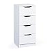 Kommode aus weiß lackiertem Laminat Schubladen mit Metallführungen