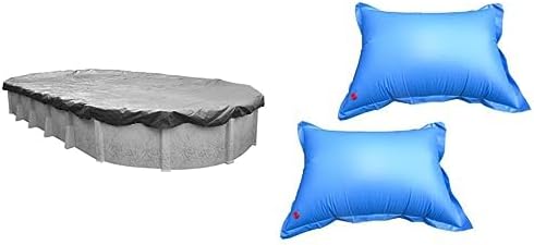 Pool Mate 331218-4-PM Winter Pool Cover with Pillows, Extra Heavy-Duty Silver, 12 x 18 ft Above Ground Pools