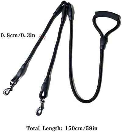Double Dog Lead Anti Pull Dog Lead Splitter Dog Lead Splitter With Soft Handle Pet 2 Dog Training Lead Training for Puppy Small Medium Large Dogs Walking
