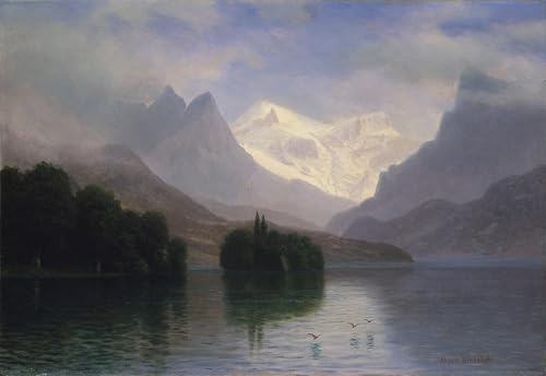 Impression sur toile premium Albert Bierstadt affiche de prestige salon 60x90
