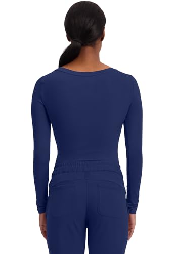 Image of Healing Hands Underscrub Long Sleeve Women Knits Scrub Tops | Soft Cotton Blend Knit, Breathable Stretch Comfort, Machine Wash, Easy Care Fabric, Ideal For Layering Under Scrubs