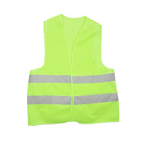 Gilet Jaune Réfléchissant 58×68 CM Gilet de Securité Réfléchissant Manteau sans Manches Homme Femme Fluo Moto Auto Veste Haute Visibilité Lavable sans Rides (Taille Unique: 58x68 CM, Jaune)
