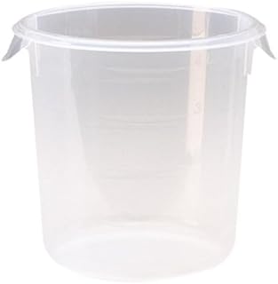 Rubbermaid Commercial Products Plastic Round Food Storage Container for Kitchen/Food Prep/Storing, 4 Quart, Clear, Container Only (FG572124CLR)