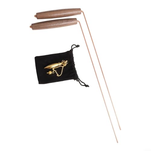 2PCS Pure Copper Detector Rod, 99% Copper Dowsing Rod, Metal Detector For Water Witching, Divining Rods with Bag, Detect Gold, Water