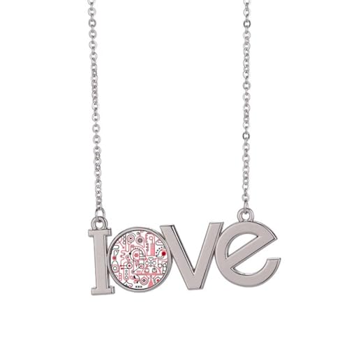 Collier pendentif graffiti street rouge et blanc taille M