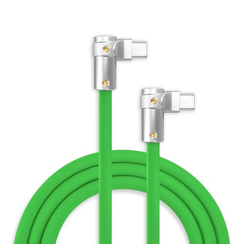chubbycable 240W Charging Cable 2x90° USB C to C Cable, Green, 9.8FT