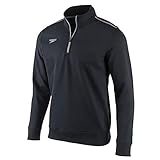 Speedo Unisex Adult Sweatshirt Quarter Zip Pull Over Team Warm Up Black, 3X-Small