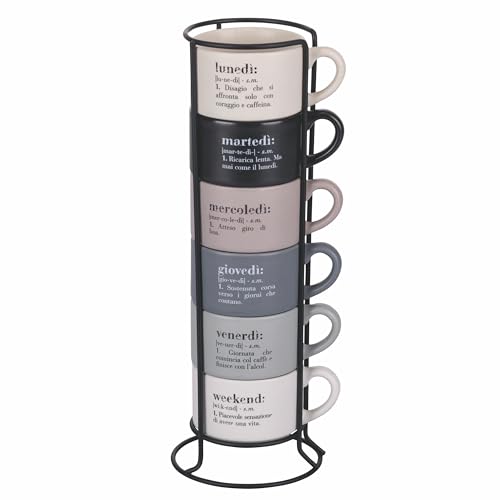 Villa d'Este Home Tivoli Juego de 6 tazas de café de 90 ml de porcelana con soporte Victionary Villa d'Este Home Tivoli Juego de 6 tazas de café de 90 ml de porcelana con soporte Victionary