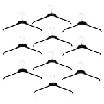 Zarviczonia Premium Clothes Hanger, Heavy-Duty Black Plastic Coat Hangers with Notches – 45cm (17.5 inches) Strong, Durable, and Space-Saving for Adult Clothing Storage (10)