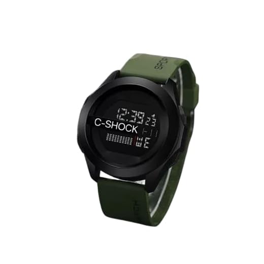 Relógio Digital Esportivo Masculino, Display LED, Resistente à Água, Pulseira Preta (Verde)