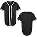 MESOSPERO Mens Blank Plain Baseball Jersey Button Down Shirts Sports Hip Hop Hipster Jersey S-3XL(Black,Medium)