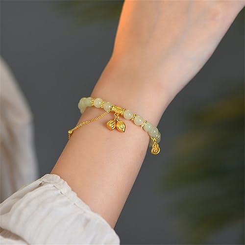 Bracelet de corde en jade Hetian ajustable contre l'inconfort - 4