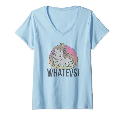 T-shirt Belle Disney en coton doux avec col V classique graphique