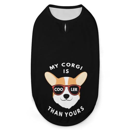ペット服 犬の服 猫服 コーギー サングラス 漫画 可愛い Cool おしゃれ ファッション ペットウェア 軽量 防寒 暖かい 着脱簡単 脱毛保護 体掻き予防 家着 お出かけ M