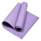Hellery Yogamatte rutschfest, Fitnessmatte Gynastikmatte Trainingsmatte für Yoga, Pflegeleichte Jogamatte mit Tragegurt/Tasche 173 X 60 X 0.4cm - Lila