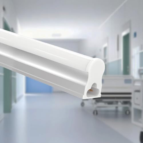 T5 器具一体型 LED蛍光灯 20W形 長さ580MM 直管 T8 LED 20形 58cm 昼白色5000K 消費電力 10W 高輝度 全光束990 lm 省エネ 器具一体型 ベースライト 工場 倉庫 オフィス 天井直付 高効率 無頻閃 スイッチコード