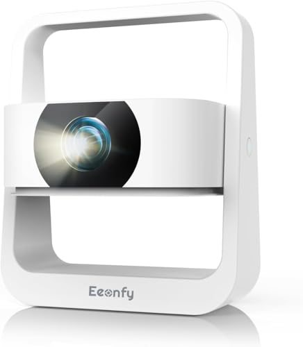 [App Integrata] Eeenfy Venus V1 Pro Proiettore Android Portatile con 500ANSI, 1080P, E-Focus/Keystone, Proiettori WiFi Bluetooth, Videoproiettore 4K per Home Cinema, Bianco