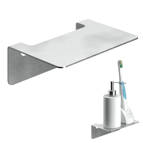 WEISSENSTEIN Tablette Murale Adhésive pour Salle de Bains – Petite Etagère Autocollante en INOX...