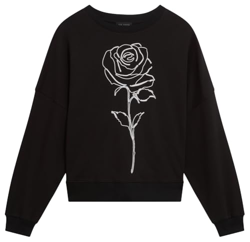 Ted Baker Printed Sweatshirt Sudadera, Rosa Oscuro, L para Mujer