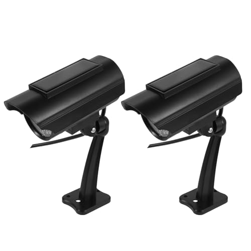 DECORNIJIA Cámara Falsa de Seguridad CCTV para Exteriores E Interiores, 2 Unidades sin Batería, Diseño Realista Resistente al Agua, Accesorio de Vigilancia para Hogar, Oficina y