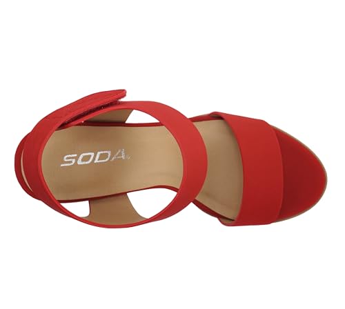 Image of Soda Wait-A ~ Women Open Round Toe Chunky Heel Ankle Strap High Heel Dress Sandals