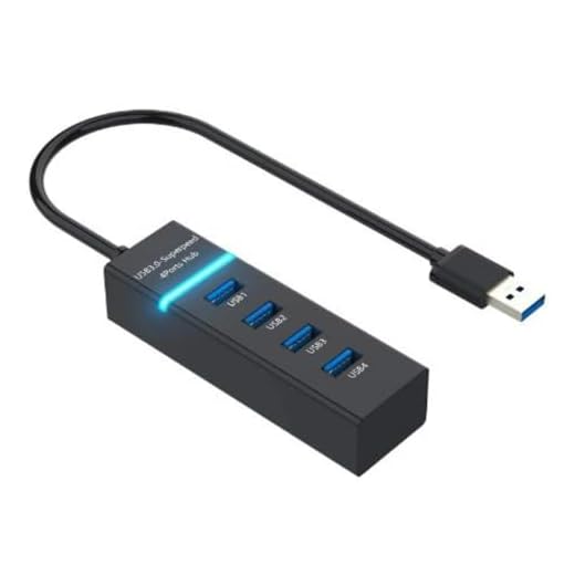 Hub Usb 3.0 4 Portas Com Led Expansor Para Computador Celular Tablet Notebook 5 Gbps Extensor 4 Portas High Speed Hd Pen Drive Alta Velocidade Cabo 30 cm PREMIUM Appari