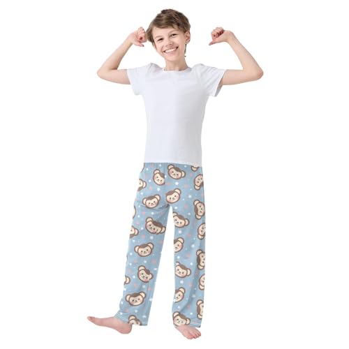 ZZKKO Brown Monkeys Face Boys Pants for Kids Jogger Pants with Pockets S-XL2
