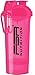 Produktbild FSA Nutrition Protein Shaker mit Pulverfach 600 + 150 ml - Sieb & Skala für cremige, klumpenfreie Shakes - Eiweiß Shaker - auslaufsicher - BPA frei - Pink
