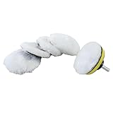 Voyoo 7 Stück 3 Zoll Imitation Wool Polishing Buffing Pad Kit, mit Bohrer-Adapter, für Auto, Möbel, Glas, und Detailing