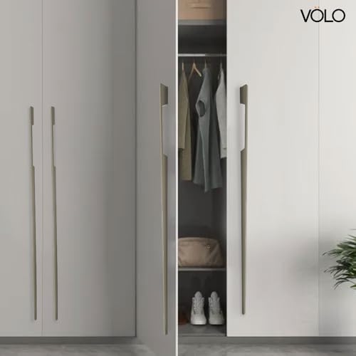 Image of VOLO Aluminium Wardrobe Handle - Elegant Pull Handle for Wardrobe Doors, Cabinet Doors, and Drawers in Kitchen, Office, and Bedroom (Pack of 2 Pieces) (SAC-40 Satin 36 Inch (900mm))