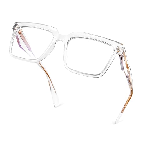 Image of Blue Light Blocking Glasses for Women Men, Square Thick Frame Anti Eyestrain & UV Glare JF6218