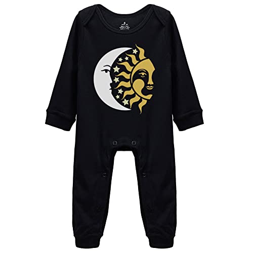 Image of Yeavomeny Sun Moon Star Funny Baby Cotton Toddler Jumpsuit Romper 0-24 Months