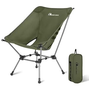 MOON LENCE Portable Camping Chair Plus, Upgraded Comfort & Size, Compact and Lightweight Still, Folding Chair for Backpacking & Hiking, 330Lbs Capacity (Green)