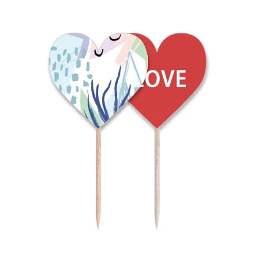 Drapeau amour cœur cupcake et étiquette mer abstraite pour mariage poétique