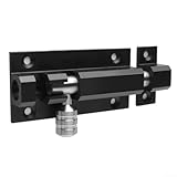 Schiebestiftschloss aus Aluminiumlegierung, 10,2 cm, rostbeständig, schlüssellos, für Sicherheit an Badezimmer, Küche, Schlafzimmer, Balkon und Bürotüren (schwarz)