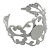 12 pc Brass Finger Ring Blank, Filigree Ring Bases, Nice for DIY Jewelry Ring Making, Adjustable, White, Ring: about 18mm inner diameter, 16mm wide, Tray: 8mm