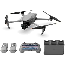 DJI Drone Air 3 Fly More Combo (with DJI RC 2 transmitter with screen included) Drone Photography Camera-equipped Remote ID Compatible Medium Telephoto & Wide Angle Main Camera 4K HDR Compatible