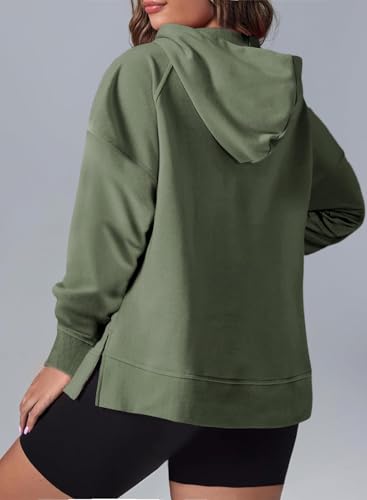Eytino Women Plus Size Sweatshirt Half Zip Long Sleeve Hoodies Tops Oversized Casual Sweaters with Pockerts(1X-5X)2