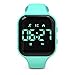 Focwony Kinder-LED-Fitness-Tracker-... Schrittzähleruhr Digitaluhr, Armbanduhr, Schrittzähler/Entfernung/Ka... Tolles Geschenk für Kinder Teenager Mädchen Jungen (Grün-Quadrat)