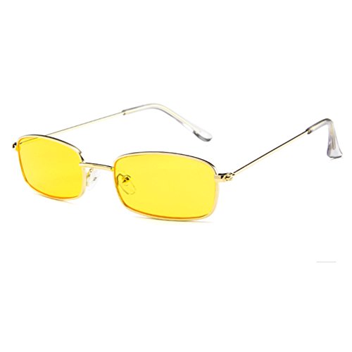 Armear Small Metal Frame Square Sunglasses Non Polarized Tinted Lens (Gold/Yellow, 50) -  WU027YE0ONE colored sunglasses