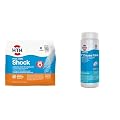 HTH 52030 Swimming Pool Care Shock Treats, Sanitizes, Clarifies (Pack of 6) + HTH 42049 Swimming Pool Care 1.5lb Chlorine Tabs Sanitizer (1)