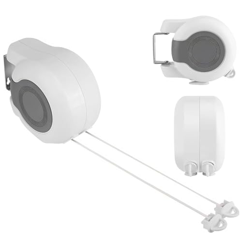 Tendedero Retráctil de Exterior 26m (2x13m) Tendedero Cuerdas Extensible para Ropa, Toallas y Sábanas, Cuerda Retráctil para Balcón, Jardín o Terraza