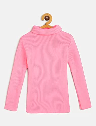 Image of Girls Winter High Neck Sweater Pack of 3 - Full Sleeve Ribbed Pullover for Kids | Warm & Stretchable Turtleneck Tops