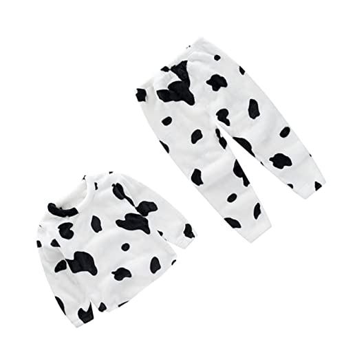 BESPORTBLE 1 Juego De Pijamas De Vaca para Bebés Y Pequeños Ropa De Casa para El Tiempo Libre Camisón De Dibujos Animados De Franela Blanca