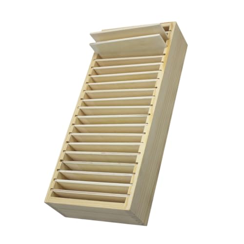 BATHVEVE 木製多格名刺収納ボックス 脱着可能コンパートメント付き ビジネスアクセサリー整理 大容量収納 オフィス 店舗 家用 カードとジュ