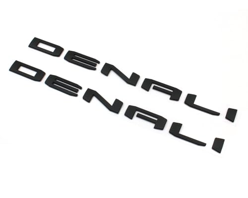 Image of 4pcs Matte Black Door Rear Denali Yukon Emblems Letters Compatible with 2021-2024 Yukon Yukon XL (Matte Black)