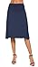 EXCHIC Damen Elegant Elastische Taille A-Linie Yoga Rock Einfarbig Sommerrock Knielang (M, Navy Blau) Damen Sommer günstig Kaufen-EXCHIC Damen Elegant Elastische Taille A-Linie Yoga Rock Einfarbig Sommerrock Knielang (M, Navy Blau)