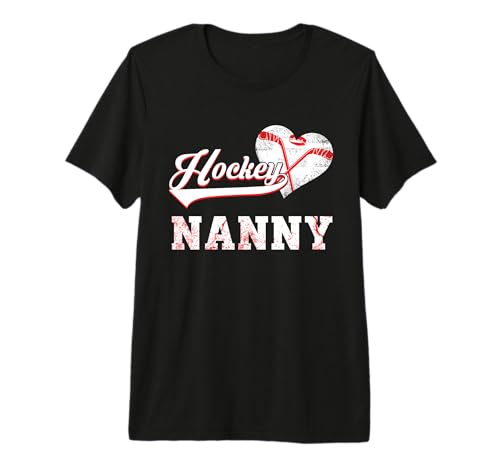 Ice Hockey Nanny Family Hockey Player Men Women Xmas Premium Tri-blend T-Shirt
