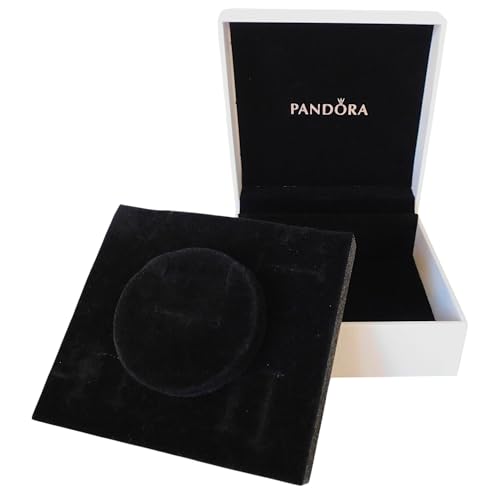 PANDORA mittlere, eckige Damen-Schmuck-Geschenk-Box in der Farbe weiß - ideal für Ringe, Armbänder und Charms - inkl. Kissen